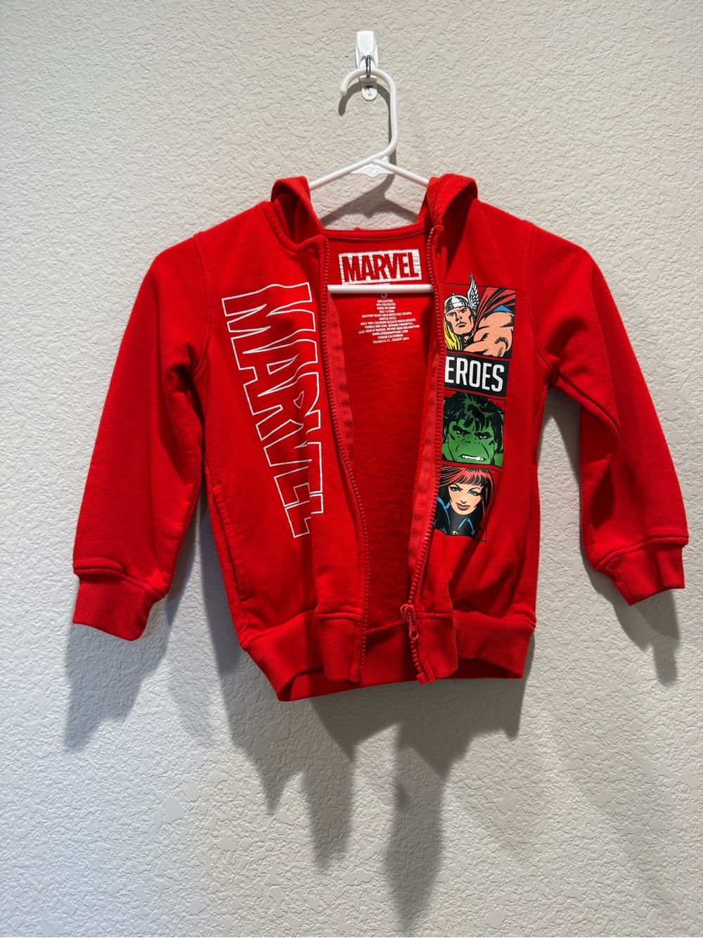 Marvel Red Graphic Kids Sweatshirt Interior Print